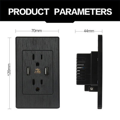 美式插座美标墙壁15a110v美规双USB插座面板美国日本台湾电源插座