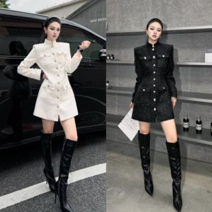 Blackgirl【女神旋律】名媛小香风轻奢宴会穿搭高级感收腰连衣裙