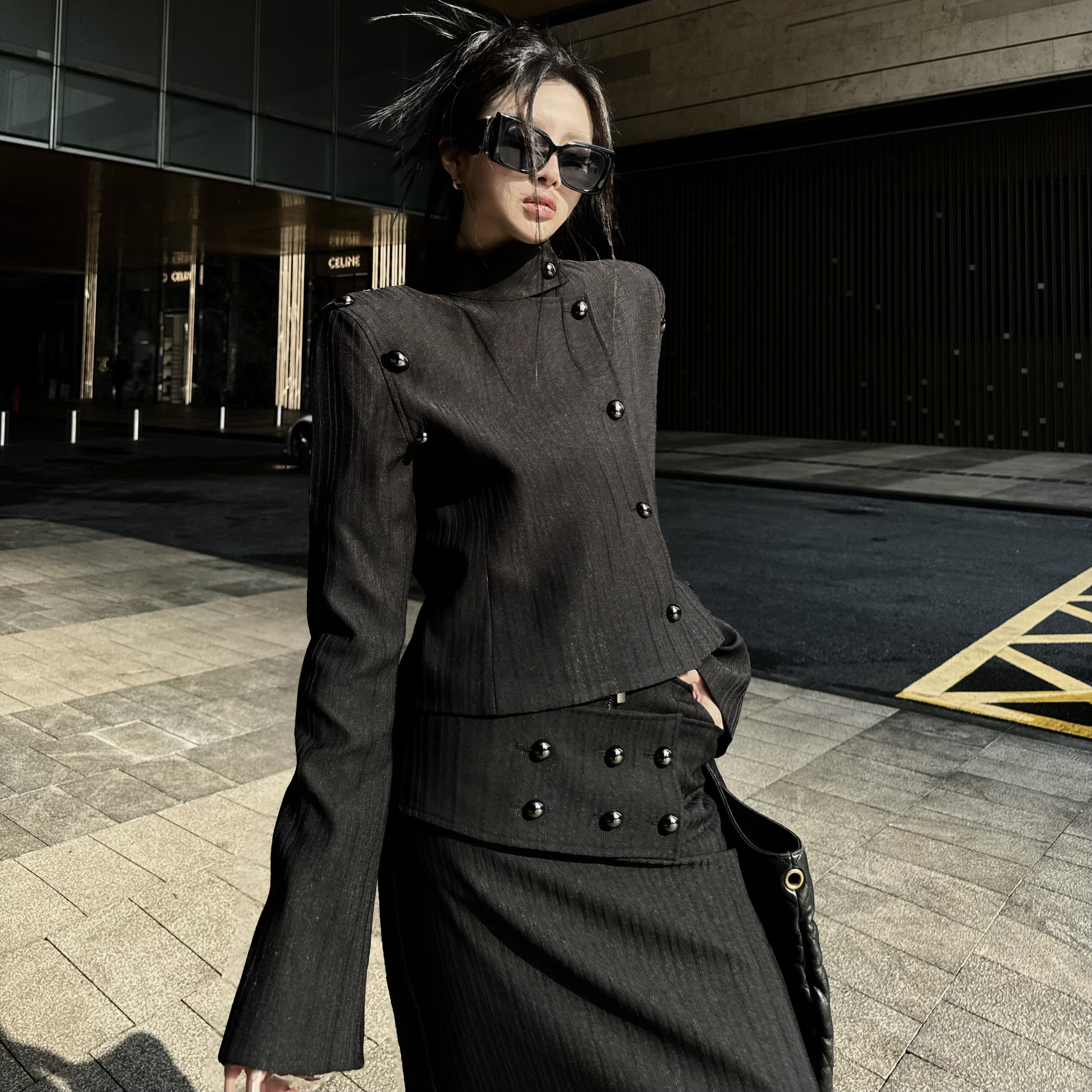 Blackgirl【欲望都市】新款半身裙套装黑色外套高级收腰显瘦秋冬,女装/女士精品,时尚套装,淘宝优惠券,粉丝福利购,淘宝优惠卷