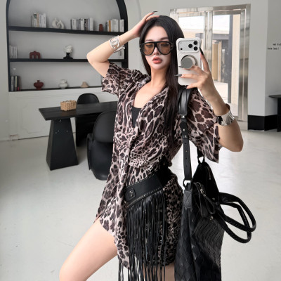 Blackgirl性感豹纹连衣短裙夏季