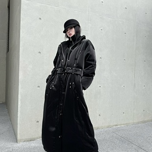 90白鸭羽绒服可拆卸两穿棉服外套 加厚长款 Blackgirl 极寒天气