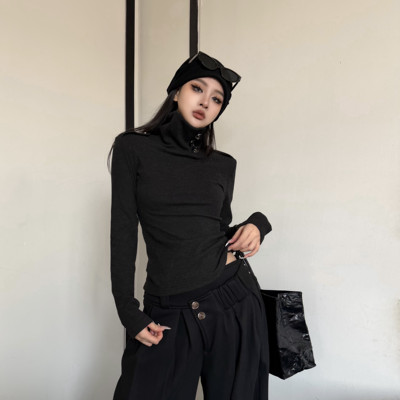 Blackgirl百搭上衣高领长袖新款
