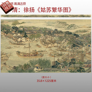 清代徐扬姑苏繁华图清代人物画画复制品高清艺术微喷绢本画心临摹