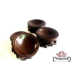 工艺品木质水晶球底座蛋雕文玩葫芦底座核桃底座木托球形摆件底座