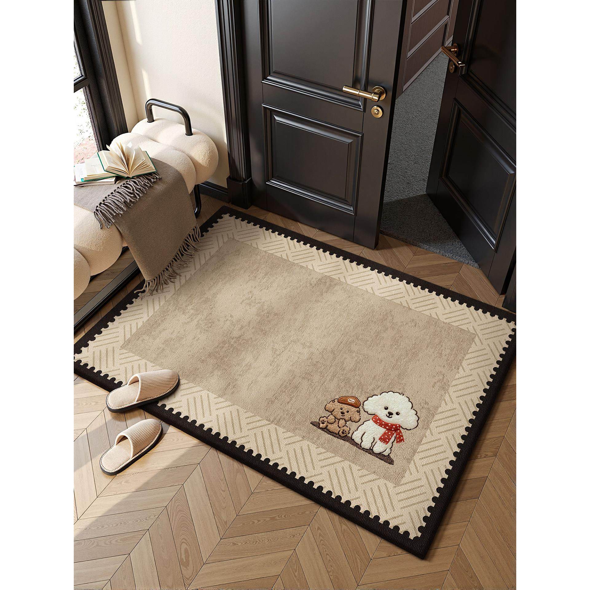 法式高级感地垫入户门垫免洗耐脏防滑地垫可裁剪除尘蹭土家用脚垫,居家布艺,入户地垫,淘宝优惠券,粉丝福利购,淘宝优惠卷