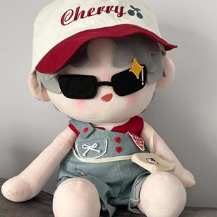 40cm棉布娃娃衣服坐着美国工装裤帽子一盘修覆更换樱桃小猫
