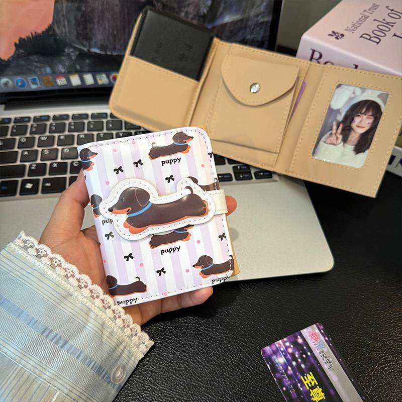 原创紫色腊肠腊肠犬三折钱包小巧大容量多卡位零钱包小众女士短,箱包皮具/热销女包/男包,钱包,淘宝优惠券,粉丝福利购,淘宝优惠卷