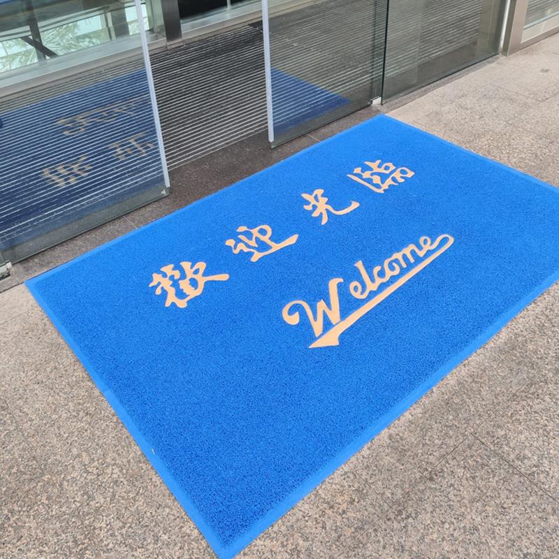 特价定制3a8a pvc喷丝塑料电梯地毯 星期迎宾进门地垫 logo广告毯