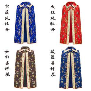 高档新款金丝男女斗篷祭祀冲喜送老衣白事寿衣披风长披袍殡葬用品