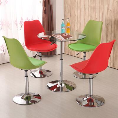 钢化玻璃小圆桌简约阳台茶几桌可升降台子洽谈接待桌小户型咖啡桌