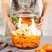 高端泡菜坛子玻璃瓶家用密封罐带盖腌菜罐储存容器广口瓶子酸菜缸