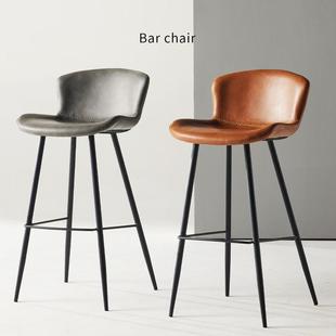 北欧高脚椅家用靠背吧台椅子设计师前台椅创意吧凳现代简约酒吧椅