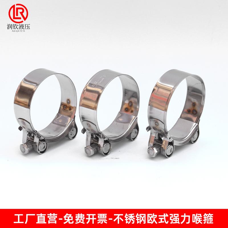 不锈钢强力喉箍卡箍欧式高压抱箍管箍锁紧水管油管卡箍管夹10个装图片