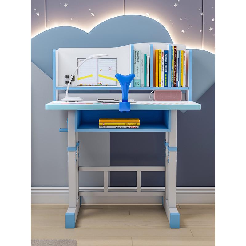 热销w6儿童学习桌家用书桌小学生写字桌椅套装可升降作业课桌小孩