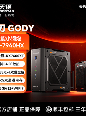 天钡GODY独显迷你主机R9 7940HX+RX7600XT高性能游戏电脑小主机