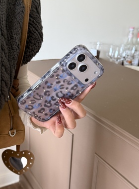 全包双层灰色豹纹KT头像适用iPhone17promax手机壳kitty全包气囊防摔16苹果15镜头框凸起保护14新年款女imd