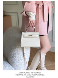 真皮大象灰凯莉包高级感百搭礼物手提包2026夏季女通勤斜挎包包包