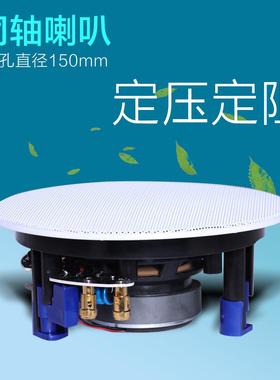 418定阻定压高清同轴广播背景音乐智能主机店铺餐吸顶喇叭开孔150