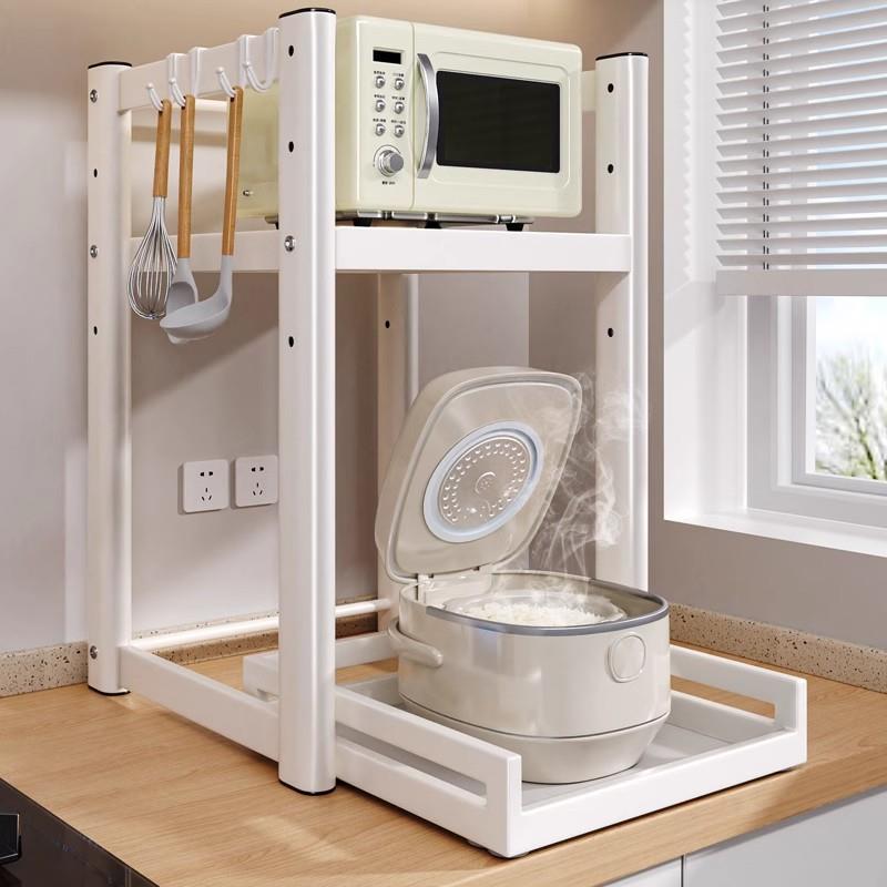 电饭锅置物架厨房台面可抽拉可调节多功能电器烤箱微波炉收纳层架