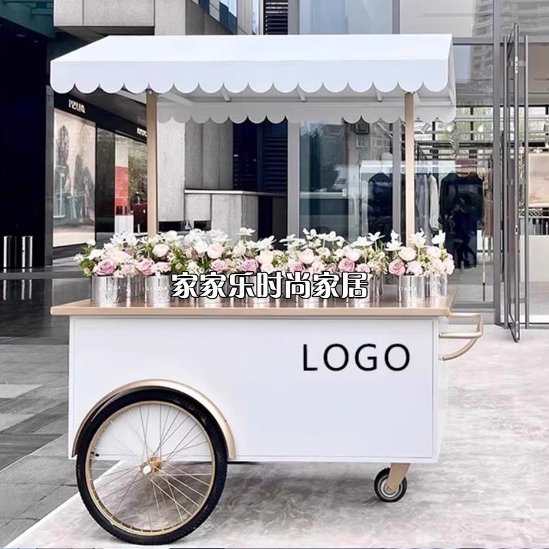欧式铁艺移动摆摊小吃车创意夜市摆摊车地摊车促销车美食街摊位架