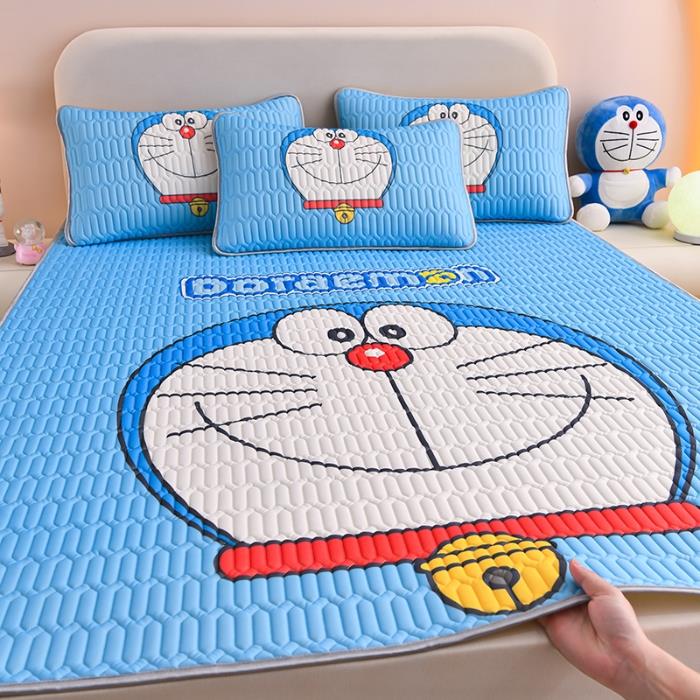 哆啦A梦乳胶凉席夏季三件套冰丝空调凉席子可水洗儿童单人宿舍床