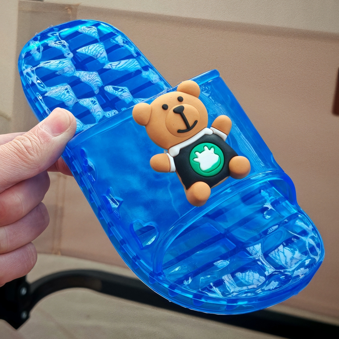 儿童拖鞋水晶防滑防臭塑料浴室软底室内居家卡通洗澡可爱透明