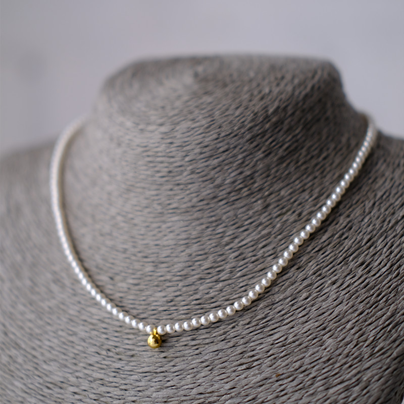 小金豆吊坠人造珍珠项链女