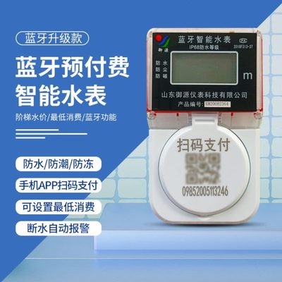 蓝牙预付费智能水表全铜立式家用无线远传IC一卡通水电表防水防冻