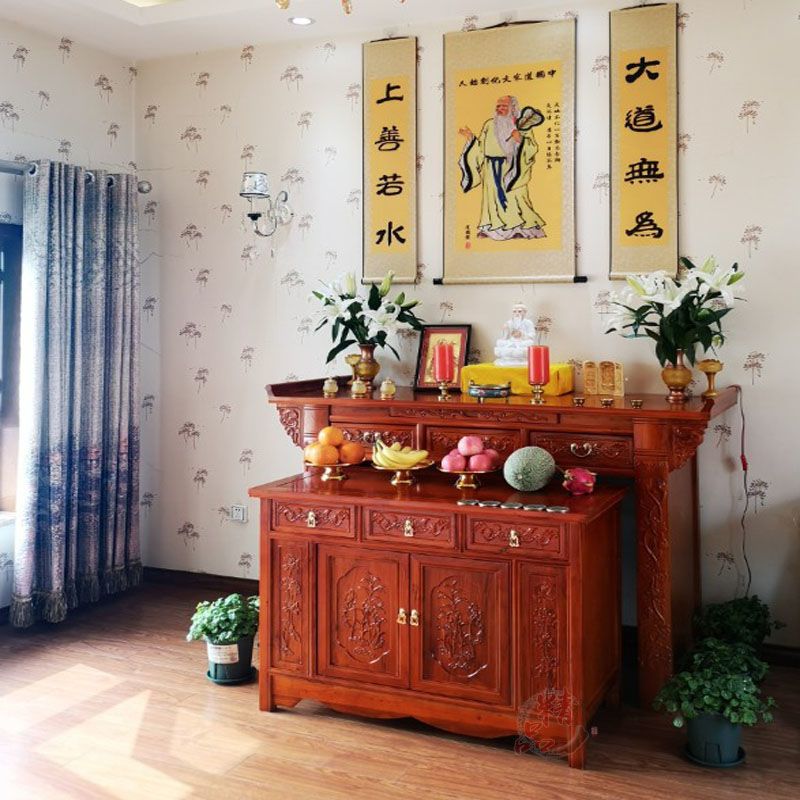 老榆木供桌佛台家用供仙桌佛桌神台供台贡桌套柜条案中式家用经济