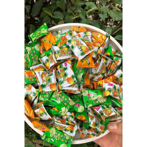 童年怀旧菠萝糖苹果味奶糖老式橘子糖混合水果糖8090后小零食糖果