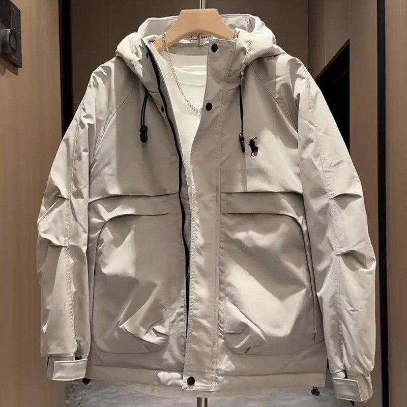 韩版休闲百搭个性拼接连帽棉服外套男士宽松时尚保暖潮流二棉夹克