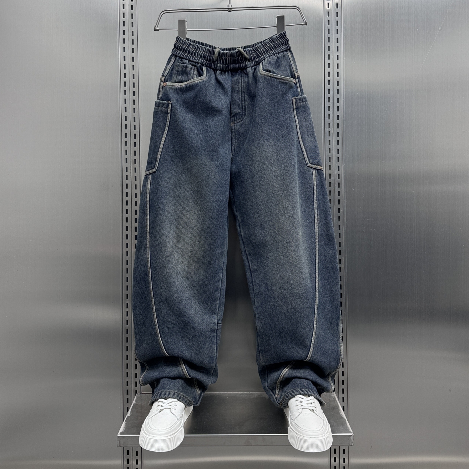 牛仔裤男士2025春秋款潮牌弯刀裤