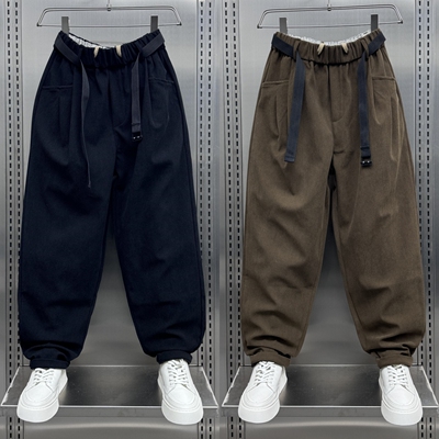 2025秋冬加绒条绒休闲裤男潮牌