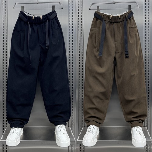 2025秋冬加绒条绒休闲裤男潮牌