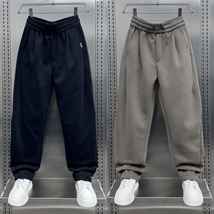 潮牌宽松直筒休闲痞帅弯刀裤 男士 子 纯色简约运动卫裤 2025秋冬新款