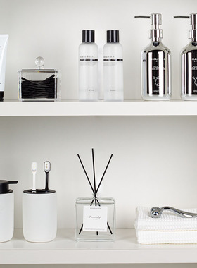 样板房卫生间浴室柜阳台摆件牙刷杯水乳液瓶毛巾香薰洗漱套装饰品