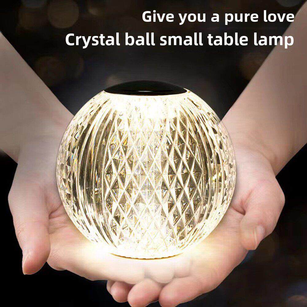 触摸usb充电小夜灯 轻奢水晶台灯创意礼品礼物摆件喂奶卧室床头灯