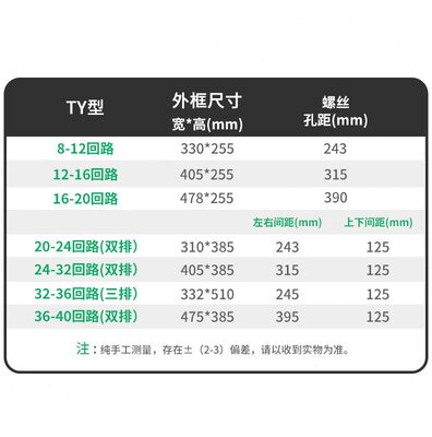 面板照明下上翻盖强电箱豪华家用配电箱盖子回路螺丝箱塑料盖板型