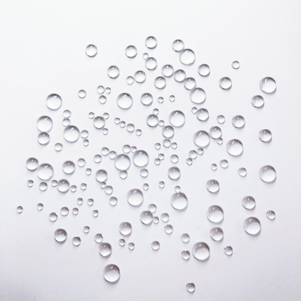 极光透明色美甲贴片2-6mm树脂贴片光面半圆平底钻透明水珠露珠