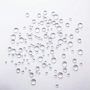 极光透明色美甲贴片2-6mm树脂贴片光面半圆平底钻透明水珠露珠