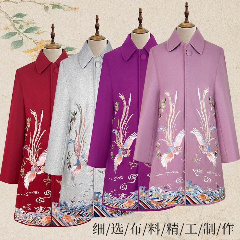 高档寿衣女呢子大衣纯棉呢子寿服