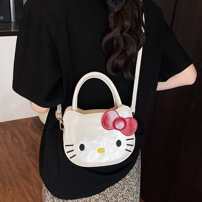 2025新款可爱卡通HelloKitty凯蒂猫手提包女大容量百搭单肩斜挎包
