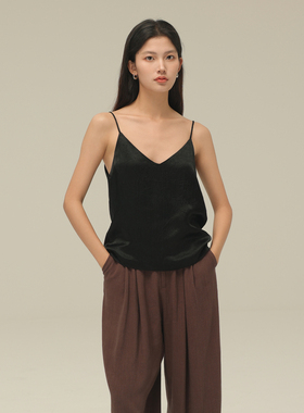 AIRIQI奥莱女装内搭吊带都市极简舒适百搭显瘦醋酸背心AH42BX703