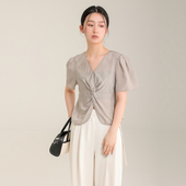 小衫 AIRIQI奥莱女装 百着梭织H型暗扣短款 BZ32XS264