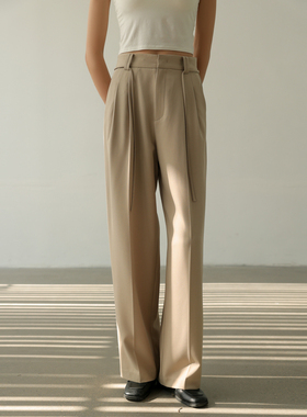 AIRIQI奥莱女装高腰休闲裤都市通勤简约气质长裤AF41CK216