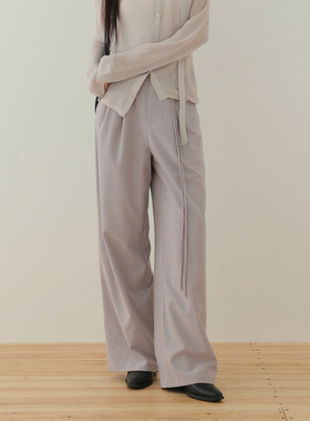 AIRIQI奥莱女装高腰休闲裤时尚百搭极简显瘦抽绳长裤裤AH43CK099