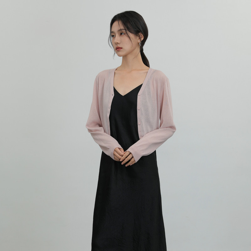 AIRIQI奥莱女装V领亚麻针毛针织衫