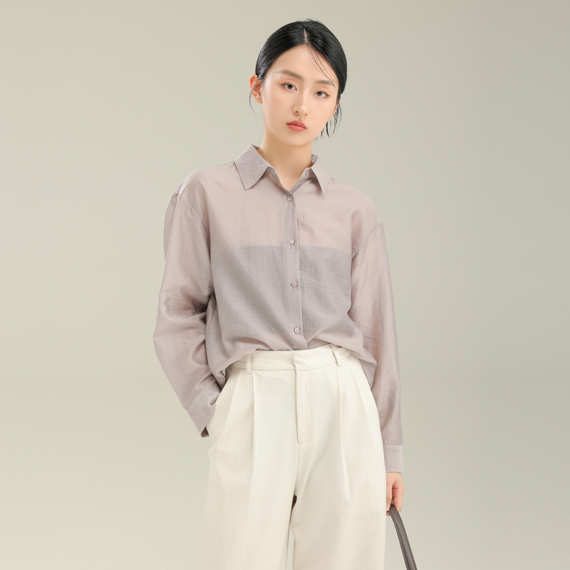 AIRIQI奥莱女装百着梭织H型长款衬衫BZ33CS005