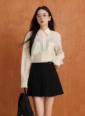 AIRIQI奥莱女装白色衬衫都市通勤极简百搭显瘦衬衫AH41CS303