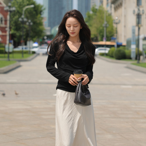 AIRIQI奥莱女装都市气质韩系设计感优雅百搭针织打底衫AH53DS343